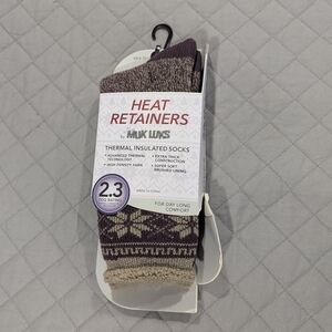 Muk Luks Purple Tan Women's Thermal Insulated Socks Size 6-11